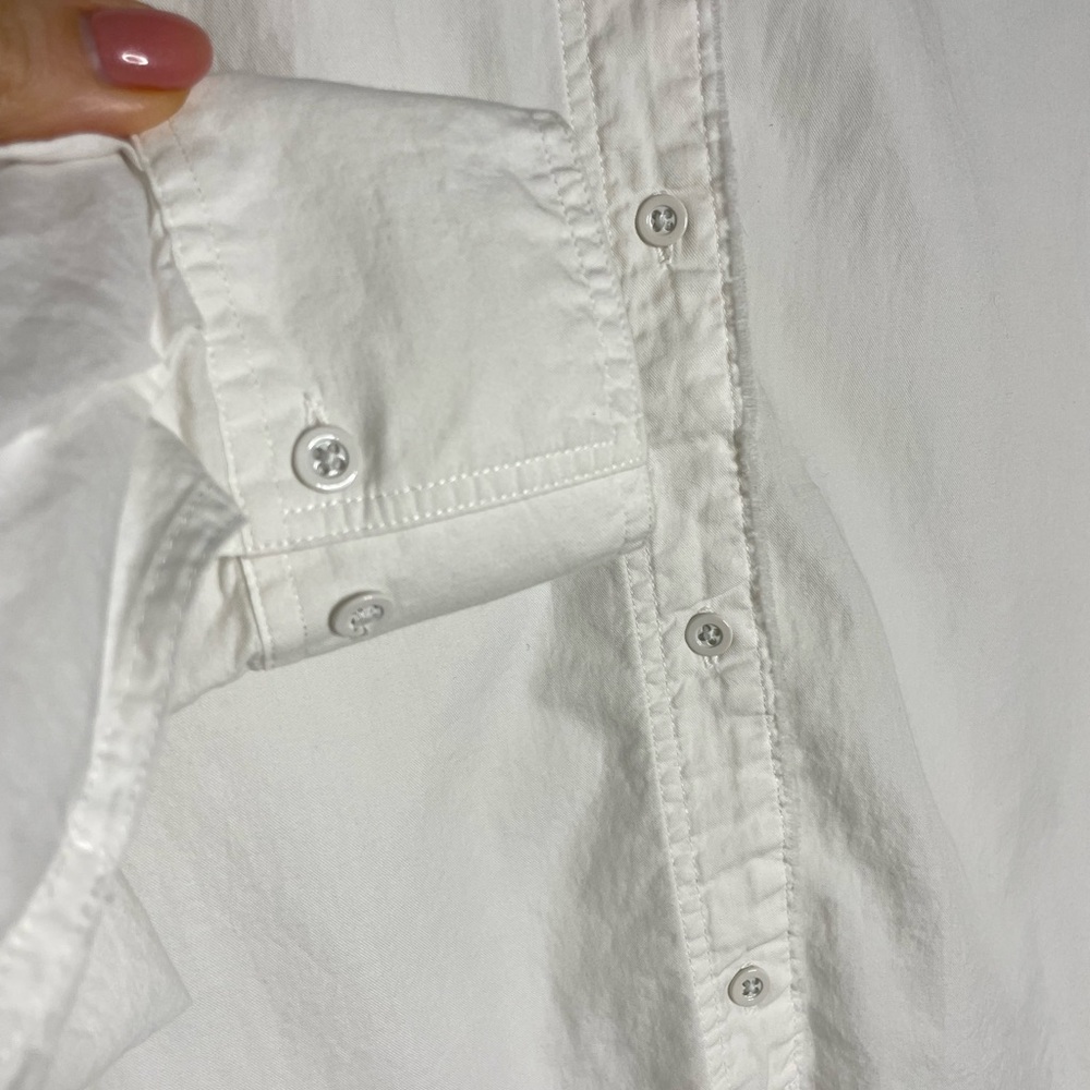 VINCE White Raw Edge Oversized Button Down Shirt M - Picture 4 of 8